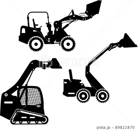 Skid steer loaders. Heavy construction machines. Vector illustration Skid steer loaders. Heavy construction machines. Vector illustration 89822870