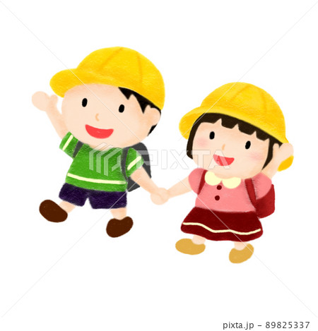 色鉛筆手描きイラスト 手を上げて道路を渡る子供たち(やわらかタッチ) 色鉛筆手描きイラスト 手を上げて道路を渡る子供たち(やわらかタッチ) 89825337