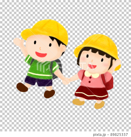 色鉛筆手描きイラスト 手を上げて道路を渡る子供たち(やわらかタッチ) 色鉛筆手描きイラスト 手を上げて道路を渡る子供たち(やわらかタッチ) 89825337