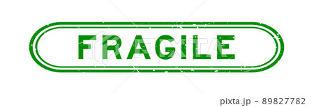 Grunge green fragile word rubber seal stamp on white background Grunge green fragile word rubber seal stamp on white background 89827782