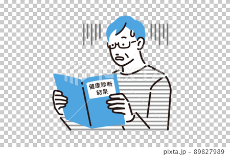 人物 健康診断の結果を見て青ざめるシニア男性 89827989