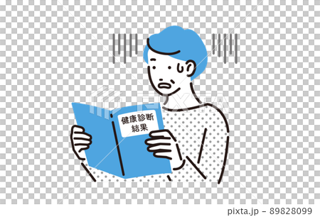 人物 健康診断の結果を見て青ざめるシニア男性 89828099