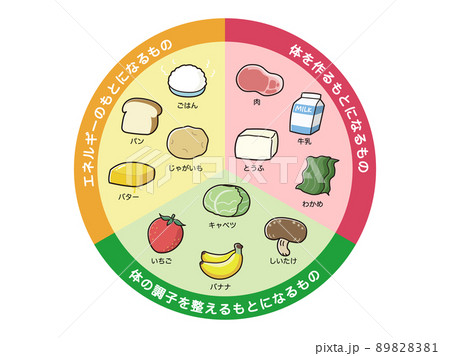 三色食品群の栄養素表のイラスト素材 [89828381] - PIXTA