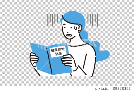 人物 健康診断の結果を見て青ざめる女性 89828391