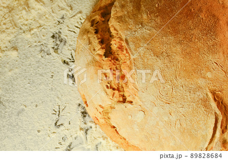 Baking fresh bread background close up 89828684