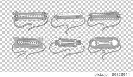 Gray headdress illustration set Gray headdress illustration set 89828944