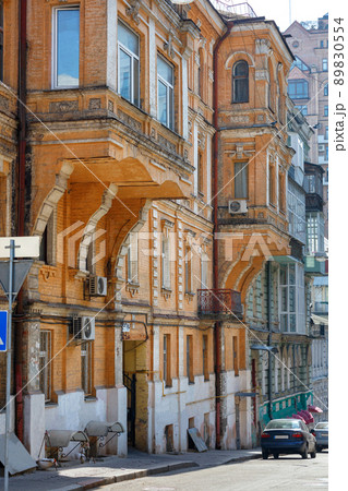 The old architecture of the balcony vaults of the city street. The old architecture of the balcony vaults of the city street. 89830554