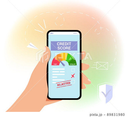 Credit score vector illustration Wealth evaluation Payment history data meter 89831980