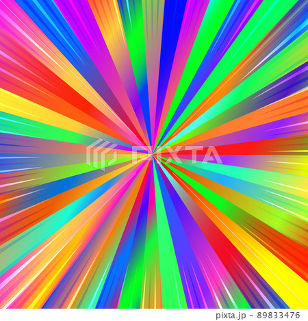 Pop art radial colorful comics book magazine cover. Striped orange digital background. Cartoon funny retro pattern strip mock up. Vector halftone illustration. Sunburst, starburst shape 89833476