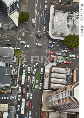 Urban traffic from above 89833530