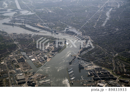 Amsterdam harbor aerial view panorama landscape Amsterdam harbor aerial view panorama landscape 89833933