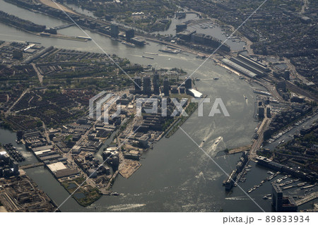 Amsterdam harbor aerial view panorama landscape Amsterdam harbor aerial view panorama landscape 89833934