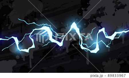 エフェクト風 水色の雷の背景 イラスト素材 16 9のイラスト素材 3967