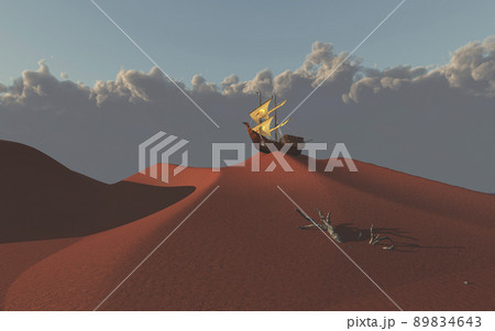 Ship in desert 89834643