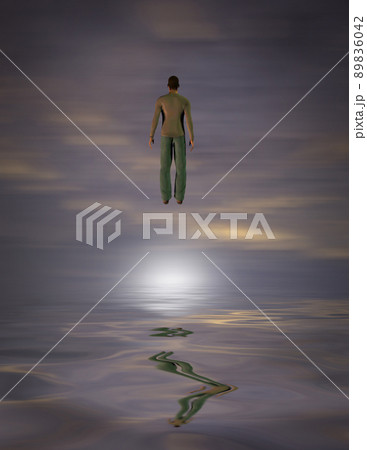 Man Hovers Above Water Man Hovers Above Water 89836042