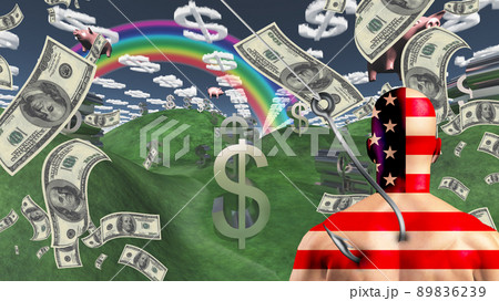 American man before wealth landscape 89836239