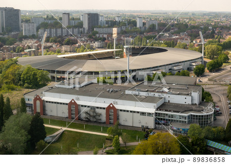 Belgium, Brussels, King Baudouin Stadium or Heizel Stadium seen from the Atomium restaurant 89836858