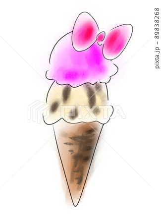 お洒落なアイスクリームのイラスト素材 68