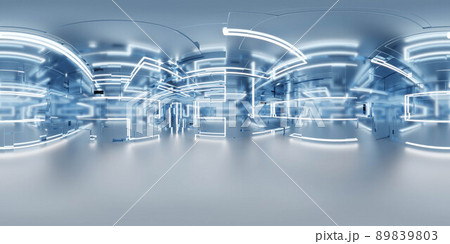 360 degree full panorama environment map of blue metallic studio futuristic light interior with metallic reflections 3d render illustration hdri hdr vr virtual reality 360 degree full panorama environment map of blue metallic studio futuristic light interior with metallic reflections 3d render illustration hdri hdr vr virtual reality 89839803