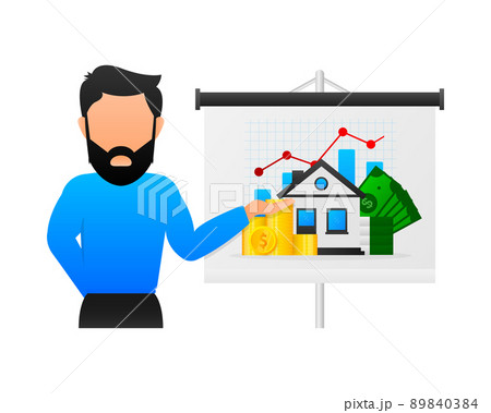 Cartoon infographic. House money. Vector isometric illustration. Cartoon vector illustration. Finance isometric Cartoon infographic. House money. Vector isometric illustration. Cartoon vector illustration. Finance isometric 89840384