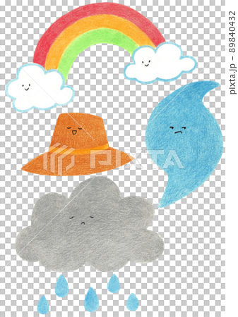 Weather colored pencil illustration Weather colored pencil illustration 89840432