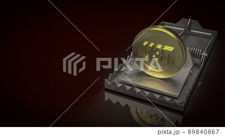 The ust coin on trap for business or cryptocurrency concept 3d rendering 89840867