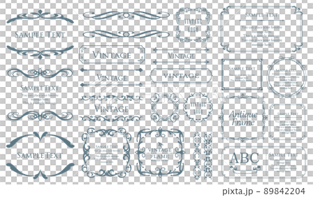 時尚的框架。設計模板。一組華麗的額頭。 89842204