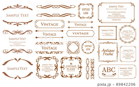 オシャレなフレーム。デザインテンプレート。ゴージャスな額のセット。 オシャレなフレーム。デザインテンプレート。ゴージャスな額のセット。 89842206
