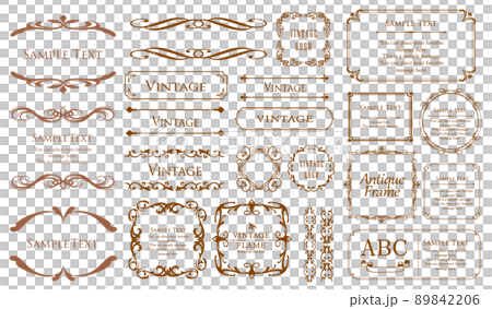 オシャレなフレーム。デザインテンプレート。ゴージャスな額のセット。 オシャレなフレーム。デザインテンプレート。ゴージャスな額のセット。 89842206