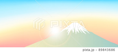 富士山に朝日が昇る風景のバナー、ヘッダーデザイン 富士山に朝日が昇る風景のバナー、ヘッダーデザイン 89843686