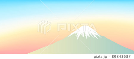 グラデーションが美しい朝焼けの空と富士山の風景のバナー、ヘッダーデザイン グラデーションが美しい朝焼けの空と富士山の風景のバナー、ヘッダーデザイン 89843687