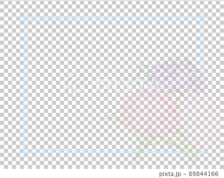 Hydrangea line drawing frame ⑥ (colorful, hand-painted frame) Hydrangea line drawing frame ⑥ (colorful, hand-painted frame) 89844166