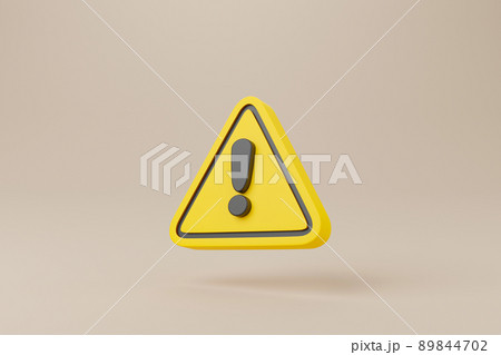 Yellow notification icon symbol. 3d rendering illustration 89844702