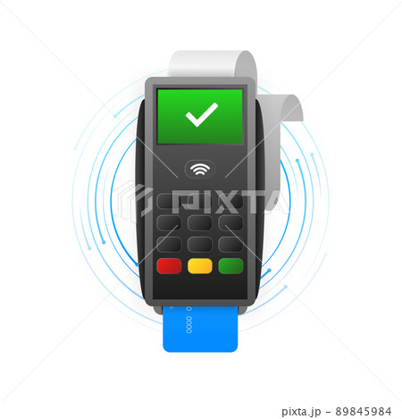 POS Terminal on a white background. Approved terminal operation POS Terminal on a white background. Approved terminal operation 89845984