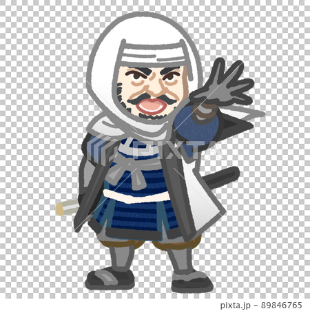上杉謙信風の武者のイラスト 89846765