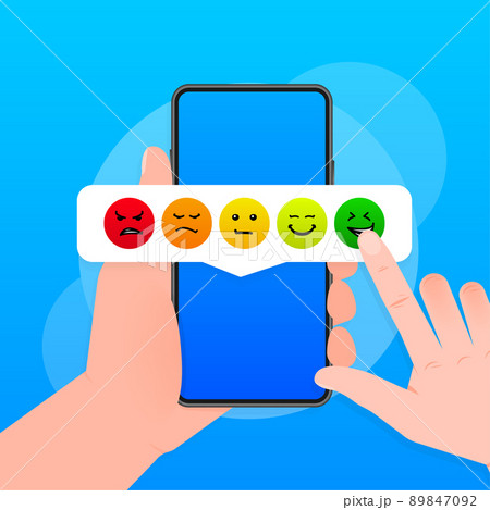 Credit score meter with different emotions vector concept isolated on white background 89847092