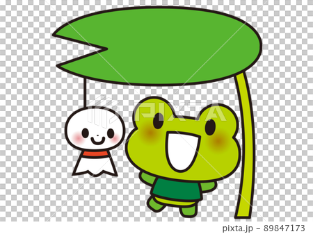 青蛙, 雨季, 雨傘, teru teru bozu, 動物, 可愛, 荷葉, 季節, 樂趣, 微笑, 六月, 七月, 八月, 五月 89847173