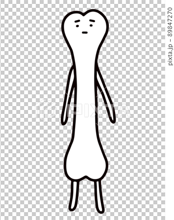 困った顔の細い骨のキャラクター(ベクター) 89847270