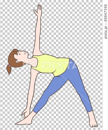 Woman doing yoga, triangle pose 89847398