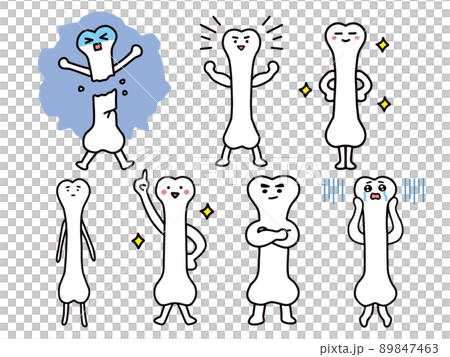 一組各種骨骼字符 89847463