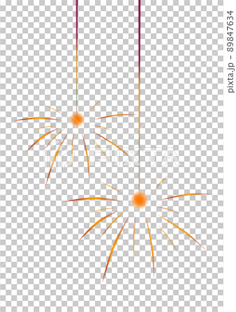 Simple and colorful illustration material of two sparklers 89847634