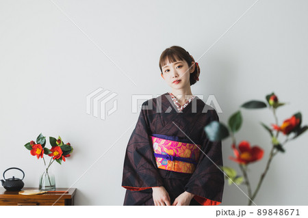 大島紬　椿　 89848671