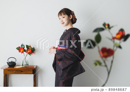 大島紬　椿　 89848687