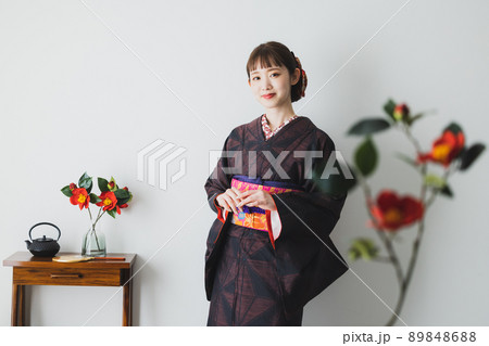 大島紬　椿　 89848688