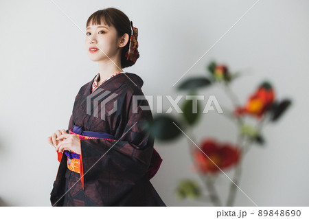 大島紬　椿　 89848690