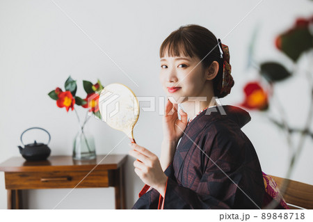 大島紬　手鏡　 89848718