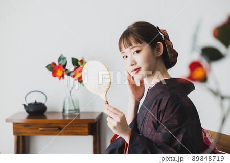 大島紬　手鏡　 89848719