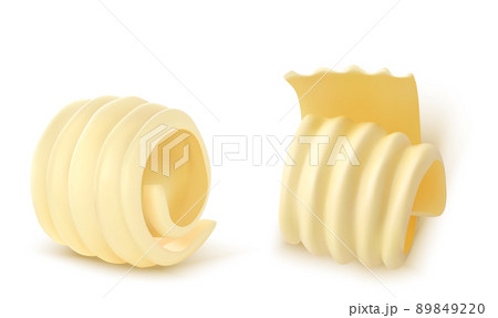 Butter curl or swirls 3d vector illustration 89849220
