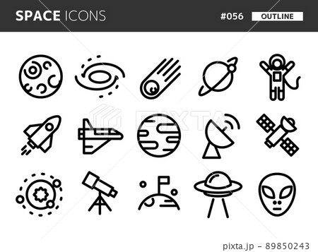 宇宙に関連するラインスタイルのアイコンセット_056 宇宙に関連するラインスタイルのアイコンセット_056 89850243
