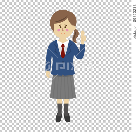 グッドポーズをする学生のイラストイメージ 89850258